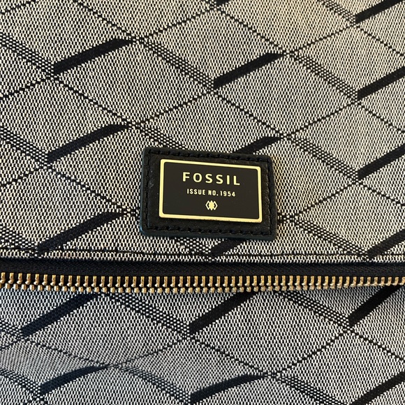Fossil shoulder bag black and white diamond pattern - Picture 2 of 9